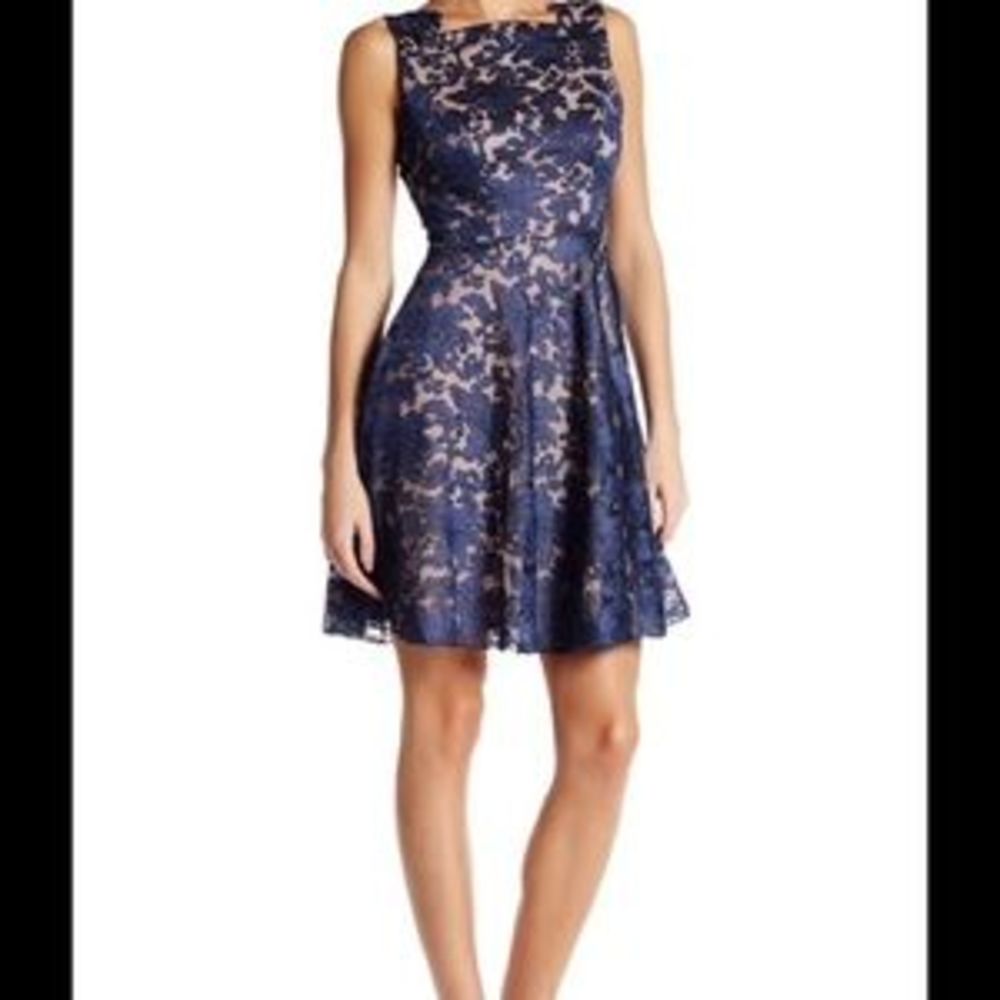 Eva Franco Fit And Flare Dress Square Neck